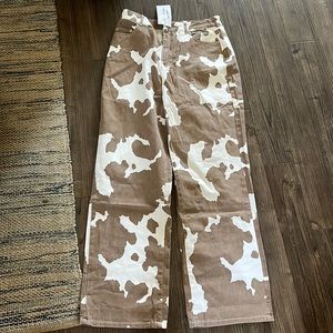 High waisted Cow print pants